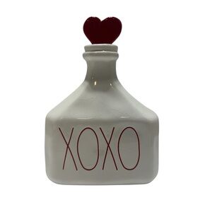 Rae Dunn White XOXO Love Potion Bottle Valentines Day Decor Heart Ceramic